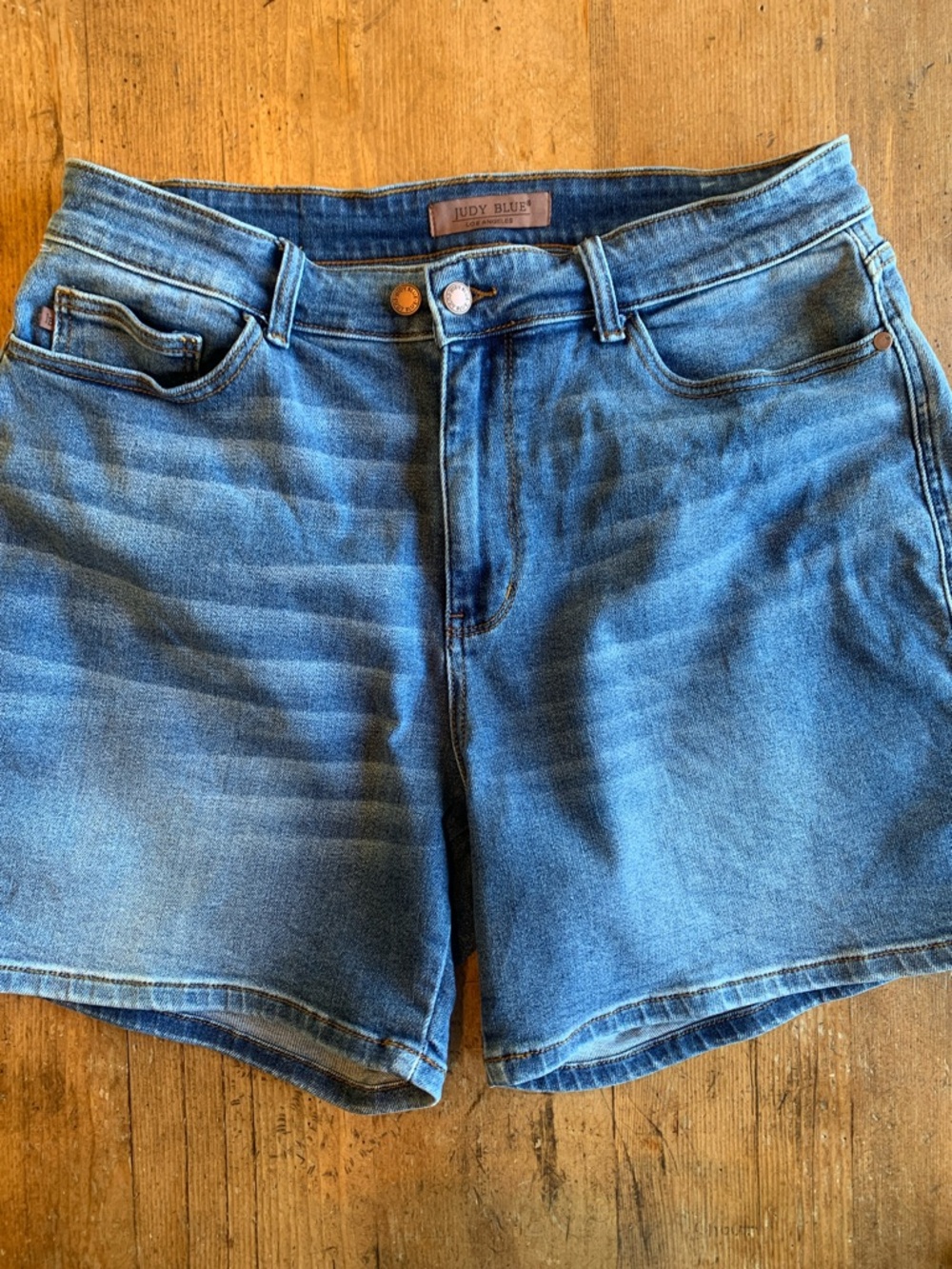 Judy Blue High-Rise Mid Wash Denim Shorts - Blue
